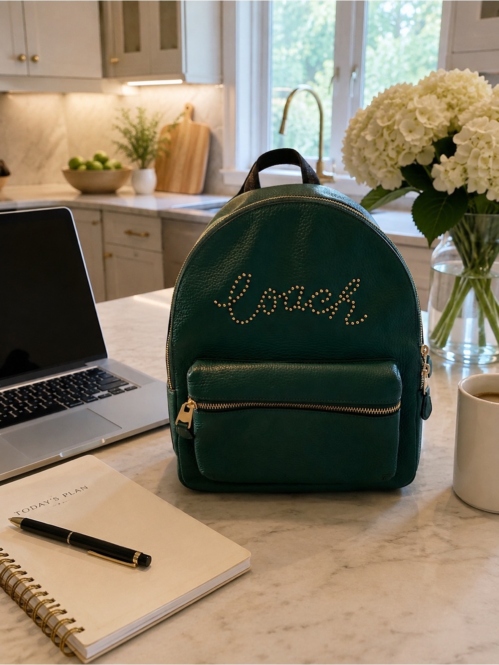 Coach Medium Charlie Backpack with Studded Script Logo NWT